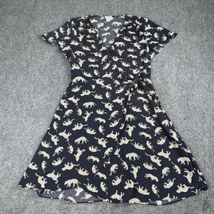 Black and Cream Wrap Dress